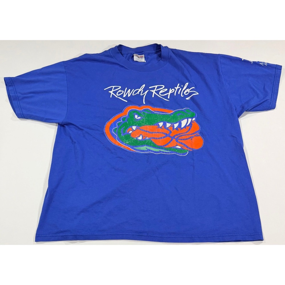 Vintage Florida Gators Rowdy Reptiles T-Shirt XL Hanes Blue Cotton‎ Blend